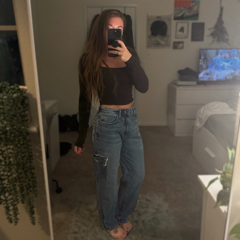 Wild Fable 90’s Relaxed Straight Jeans Side Slit Size 6